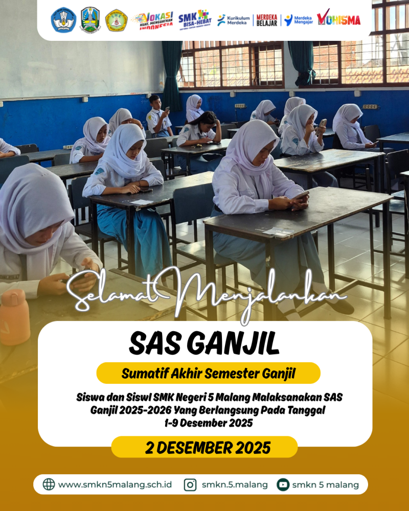SMK Negeri 5 Malang Gelar Sumatif Akhir Semester (SAS) Ganjil Tahun Pelajaran 2025–2026